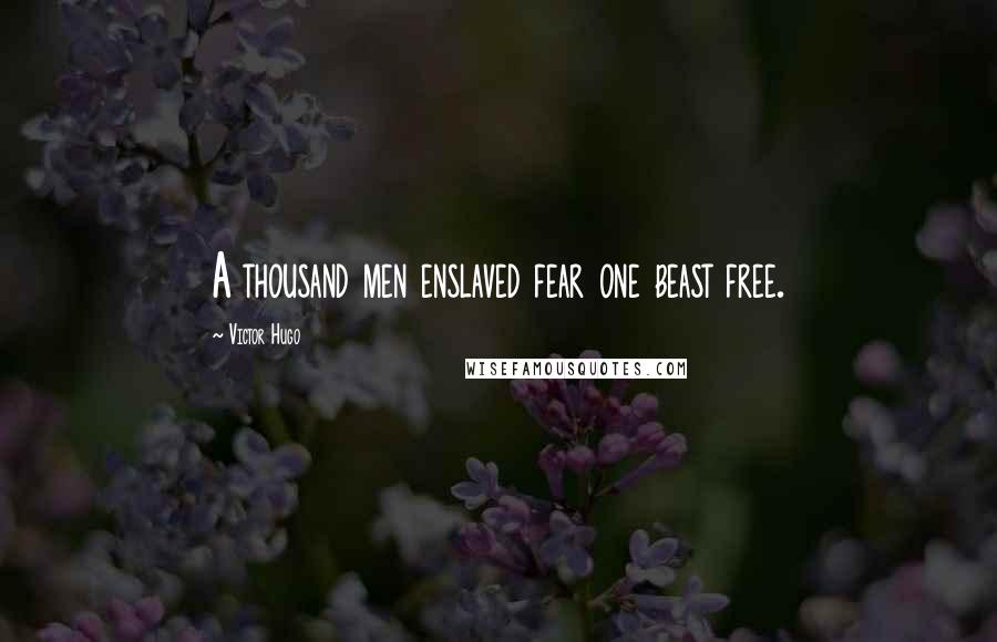 Victor Hugo Quotes: A thousand men enslaved fear one beast free.