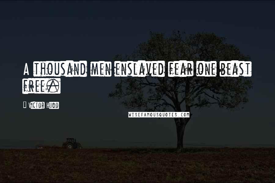 Victor Hugo Quotes: A thousand men enslaved fear one beast free.