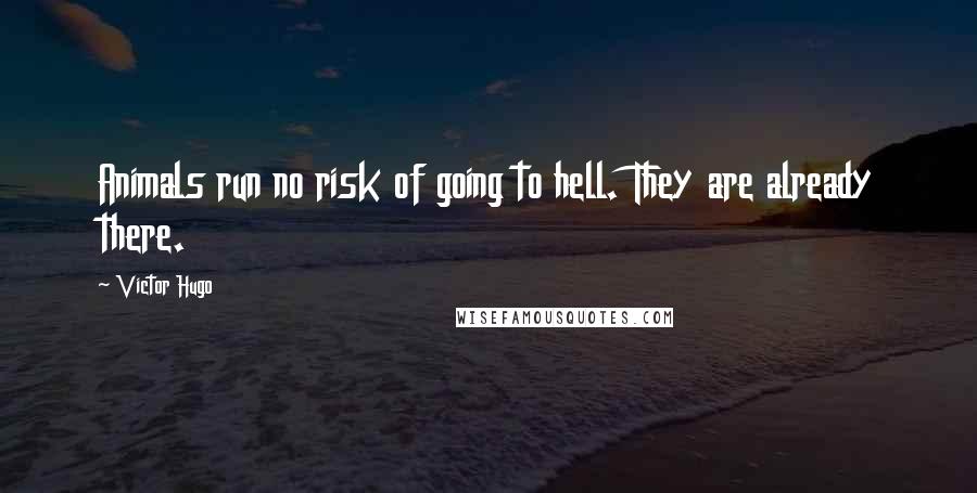 Victor Hugo Quotes: Animals run no risk of going to hell. They are already there.