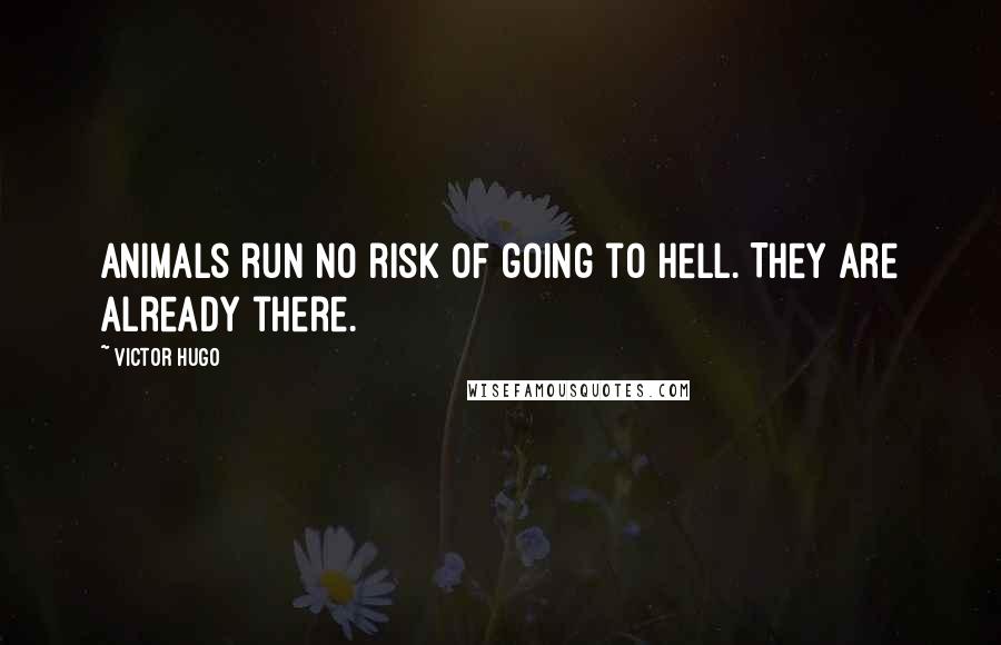 Victor Hugo Quotes: Animals run no risk of going to hell. They are already there.