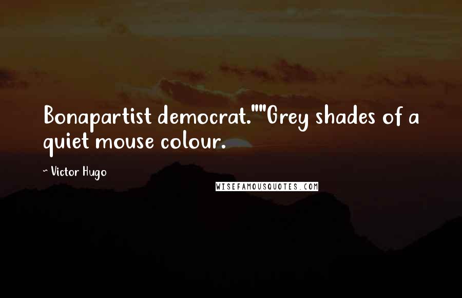 Victor Hugo Quotes: Bonapartist democrat.""Grey shades of a quiet mouse colour.