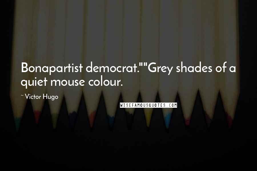 Victor Hugo Quotes: Bonapartist democrat.""Grey shades of a quiet mouse colour.