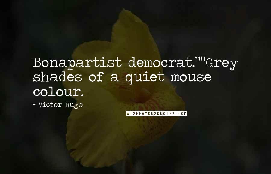 Victor Hugo Quotes: Bonapartist democrat.""Grey shades of a quiet mouse colour.