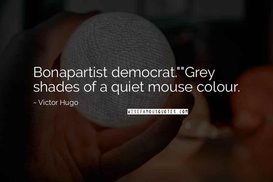 Victor Hugo Quotes: Bonapartist democrat.""Grey shades of a quiet mouse colour.