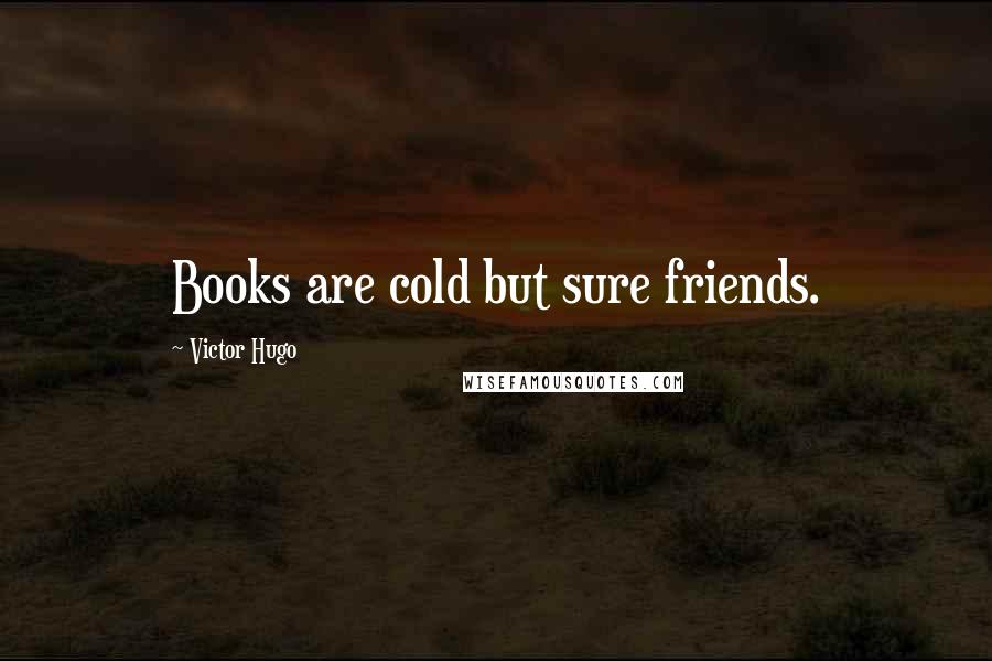 Victor Hugo Quotes: Books are cold but sure friends.