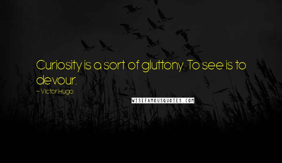 Victor Hugo Quotes: Curiosity is a sort of gluttony. To see is to devour.