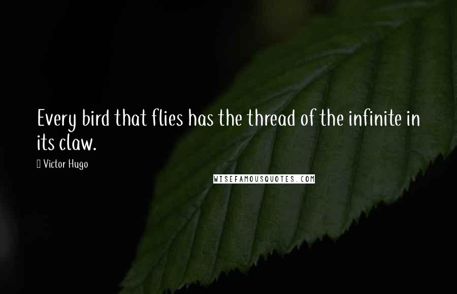 Victor Hugo Quotes: Every bird that flies has the thread of the infinite in its claw.