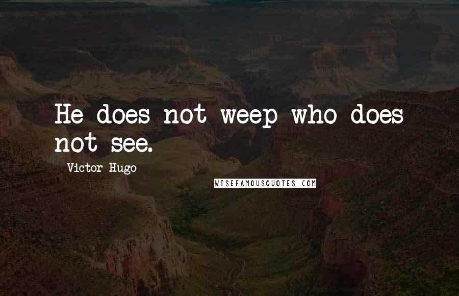 Victor Hugo Quotes: He does not weep who does not see.