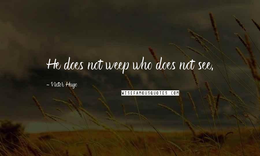 Victor Hugo Quotes: He does not weep who does not see.