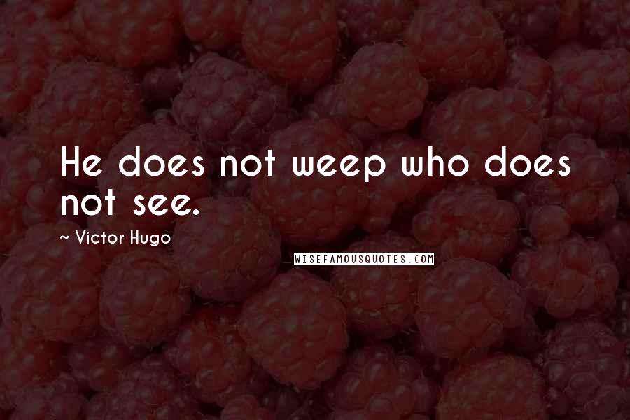 Victor Hugo Quotes: He does not weep who does not see.