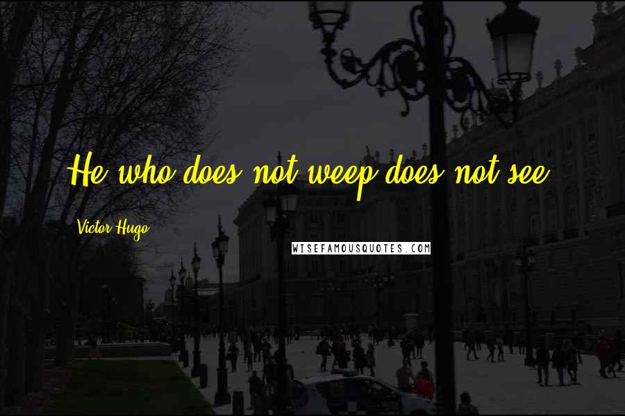 Victor Hugo Quotes: He who does not weep does not see.