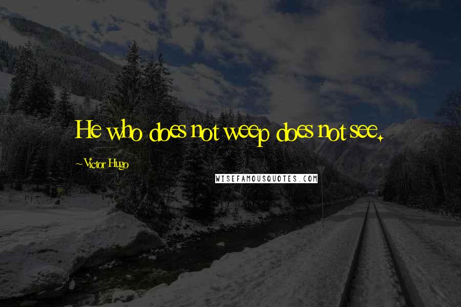 Victor Hugo Quotes: He who does not weep does not see.