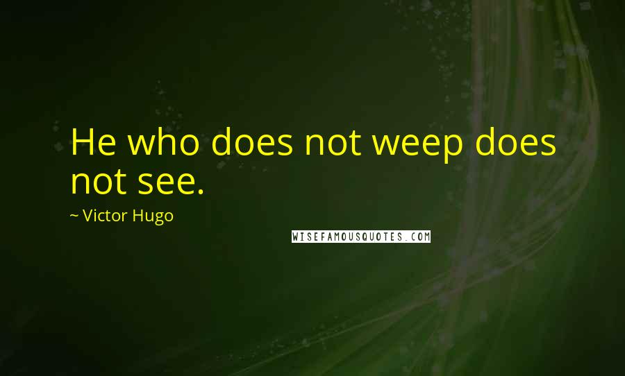 Victor Hugo Quotes: He who does not weep does not see.