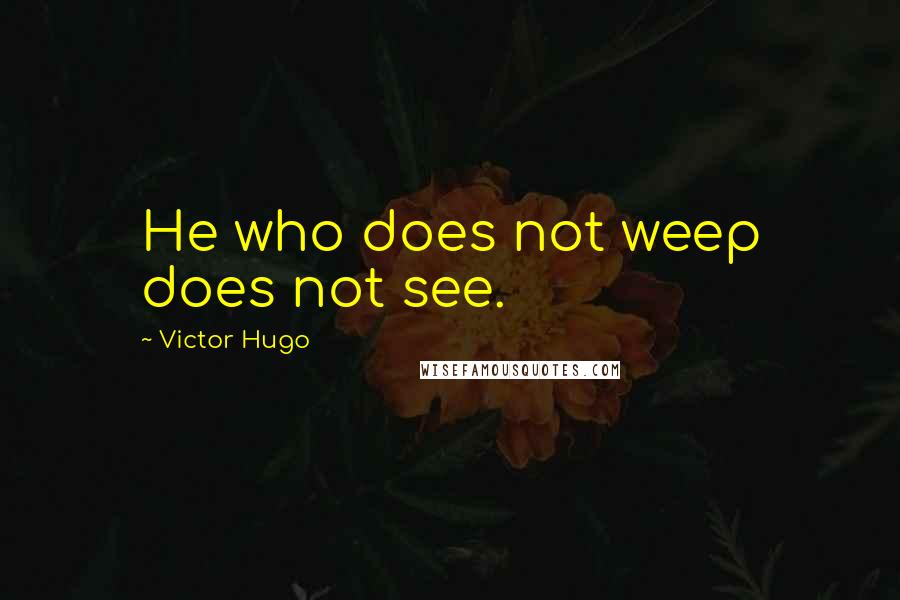 Victor Hugo Quotes: He who does not weep does not see.