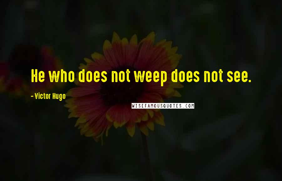Victor Hugo Quotes: He who does not weep does not see.