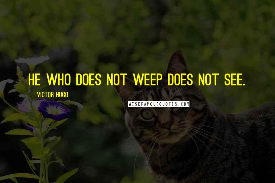 Victor Hugo Quotes: He who does not weep does not see.