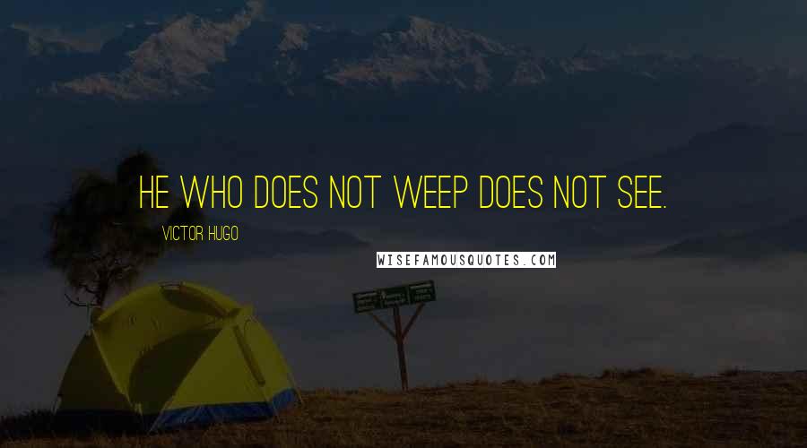 Victor Hugo Quotes: He who does not weep does not see.