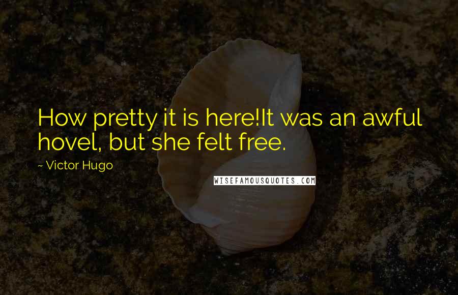 Victor Hugo Quotes: How pretty it is here!It was an awful hovel, but she felt free.