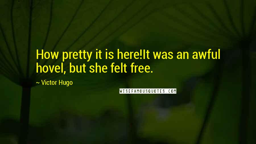 Victor Hugo Quotes: How pretty it is here!It was an awful hovel, but she felt free.