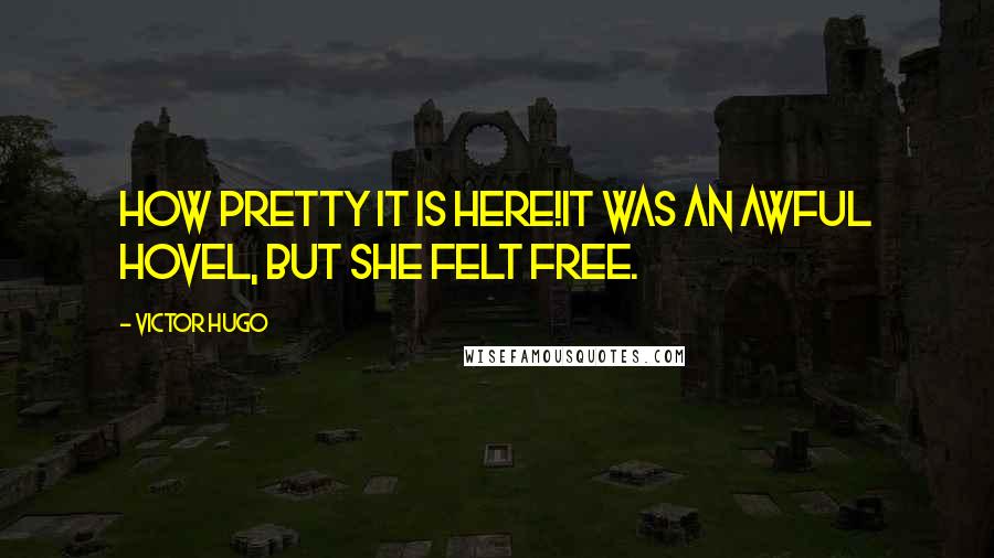 Victor Hugo Quotes: How pretty it is here!It was an awful hovel, but she felt free.