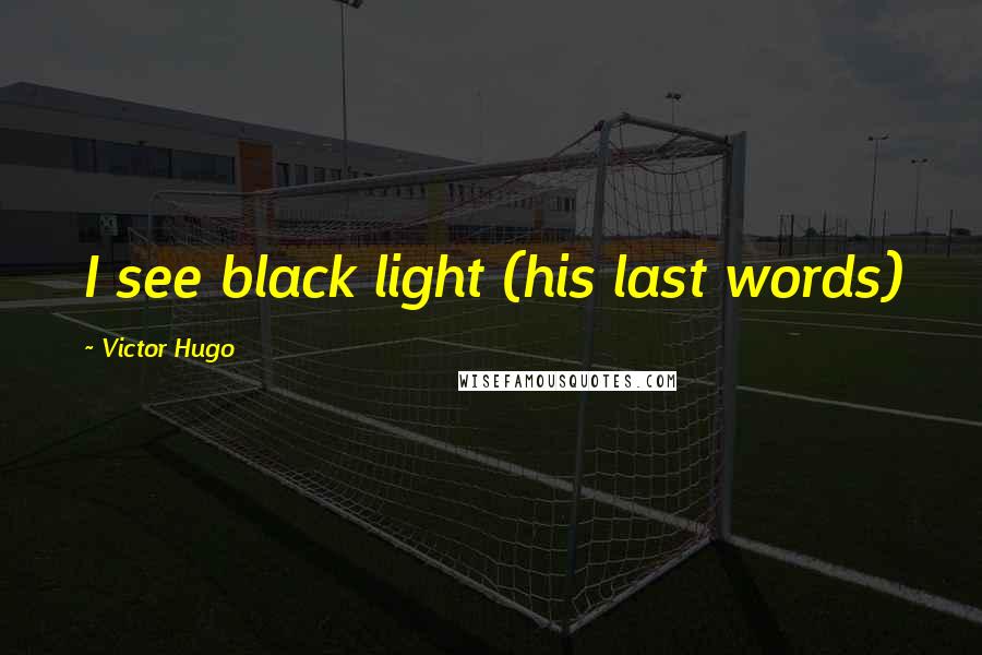 Victor Hugo Quotes: I see black light (his last words)