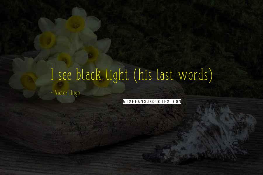Victor Hugo Quotes: I see black light (his last words)
