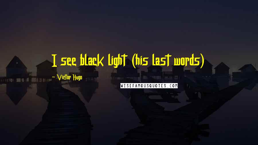 Victor Hugo Quotes: I see black light (his last words)