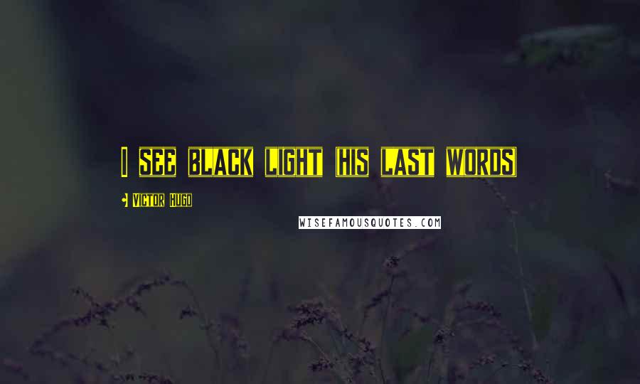 Victor Hugo Quotes: I see black light (his last words)