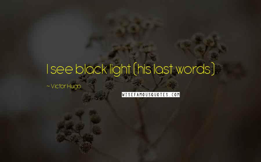 Victor Hugo Quotes: I see black light (his last words)
