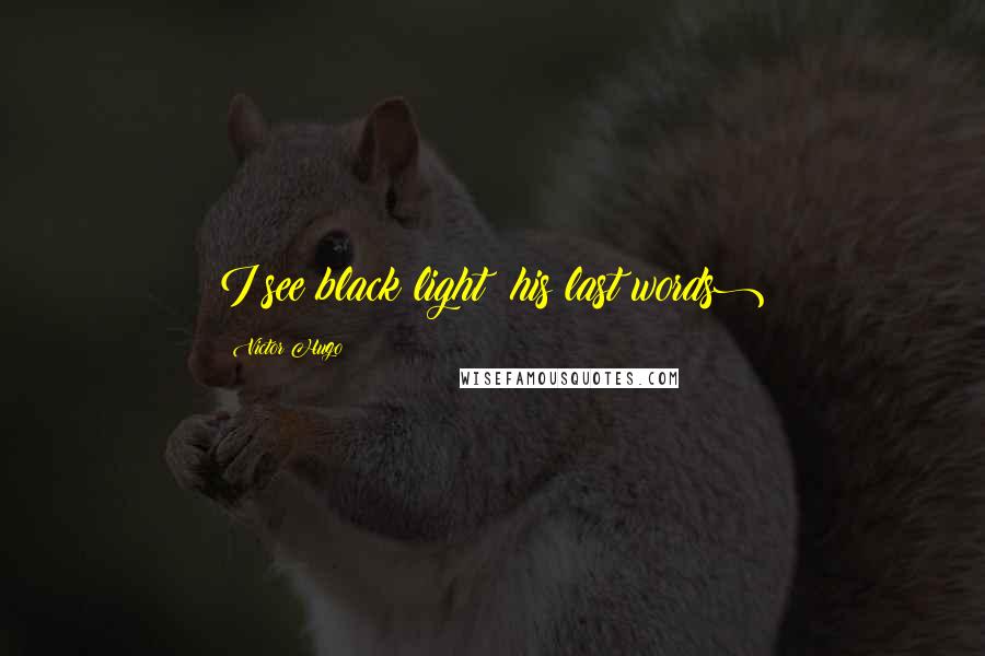 Victor Hugo Quotes: I see black light (his last words)