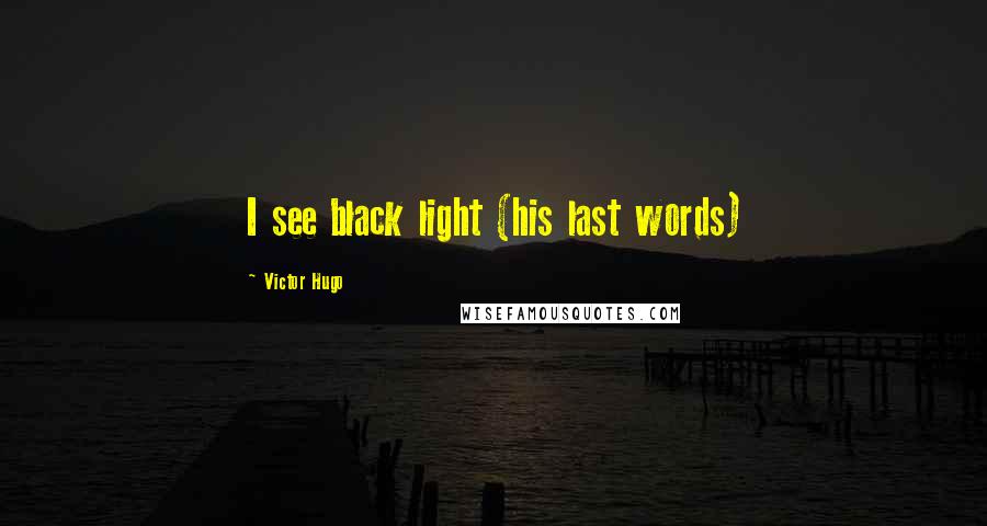 Victor Hugo Quotes: I see black light (his last words)