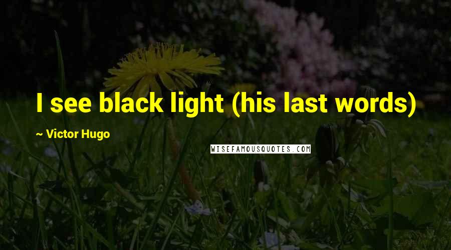 Victor Hugo Quotes: I see black light (his last words)