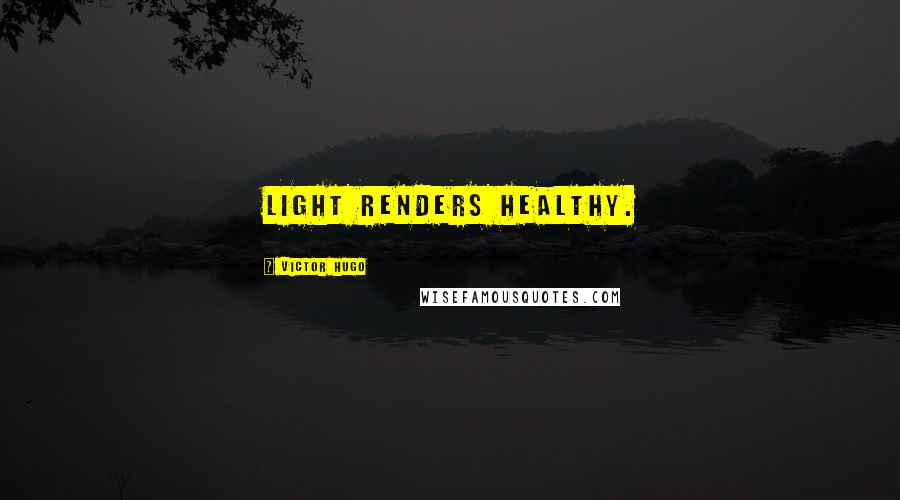 Victor Hugo Quotes: Light renders healthy.