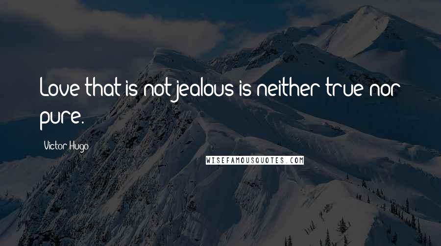 Victor Hugo Quotes: Love that is not jealous is neither true nor pure.