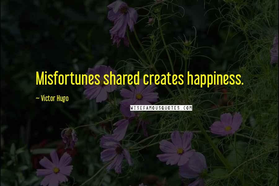 Victor Hugo Quotes: Misfortunes shared creates happiness.