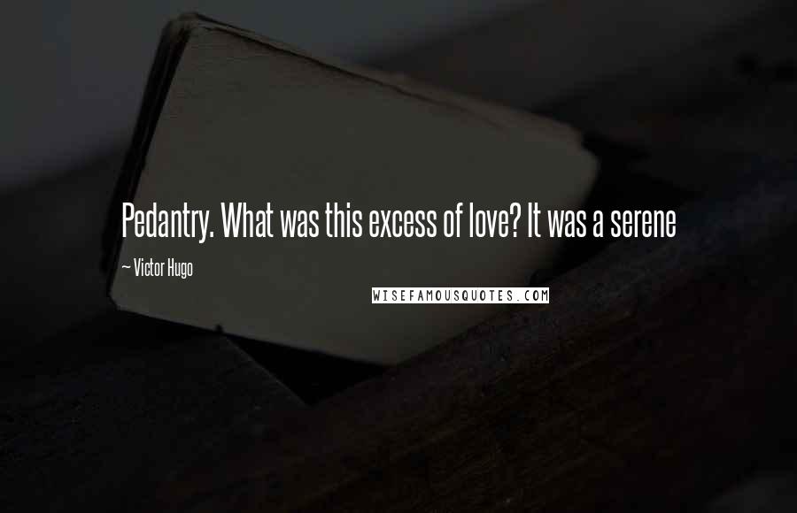 Victor Hugo Quotes: Pedantry. What was this excess of love? It was a serene