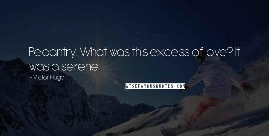 Victor Hugo Quotes: Pedantry. What was this excess of love? It was a serene