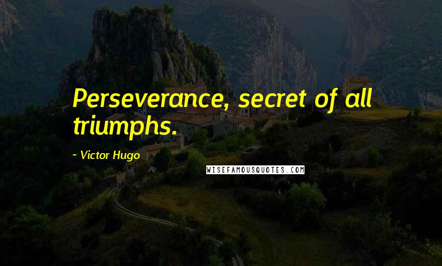 Victor Hugo Quotes: Perseverance, secret of all triumphs.