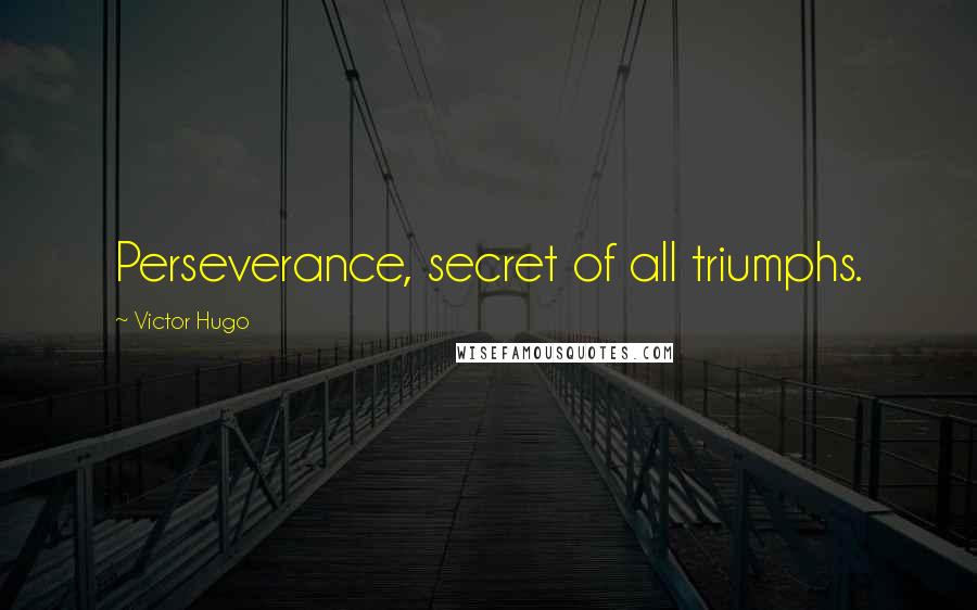 Victor Hugo Quotes: Perseverance, secret of all triumphs.