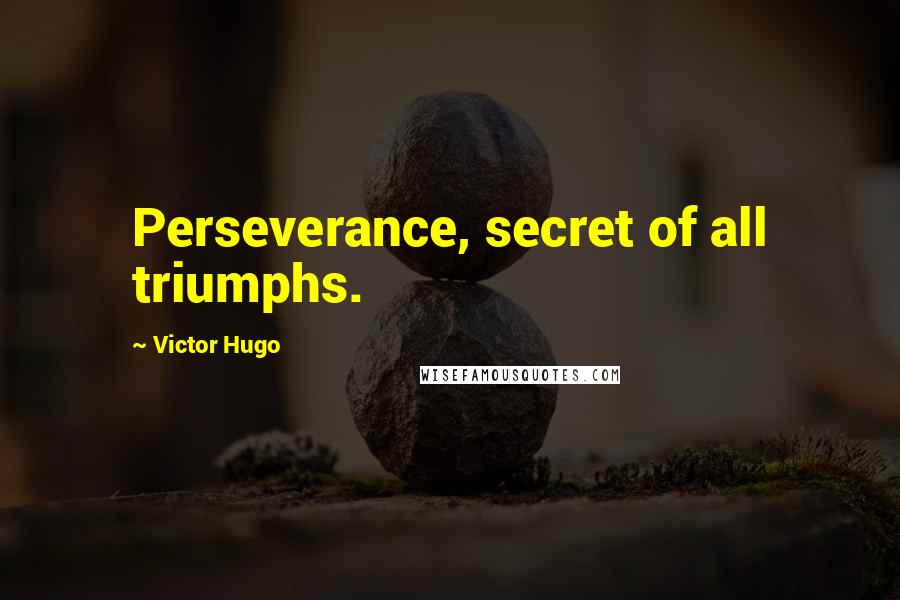 Victor Hugo Quotes: Perseverance, secret of all triumphs.