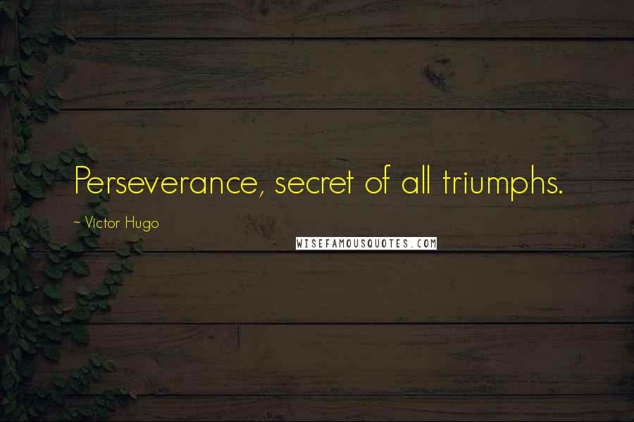 Victor Hugo Quotes: Perseverance, secret of all triumphs.