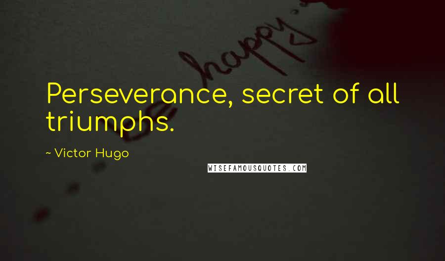 Victor Hugo Quotes: Perseverance, secret of all triumphs.