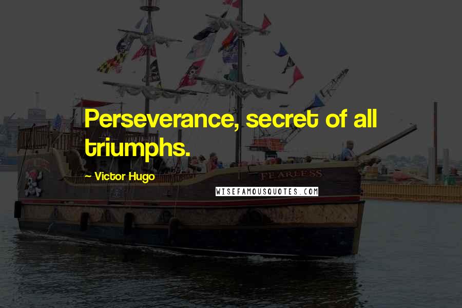 Victor Hugo Quotes: Perseverance, secret of all triumphs.