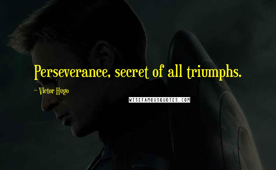 Victor Hugo Quotes: Perseverance, secret of all triumphs.