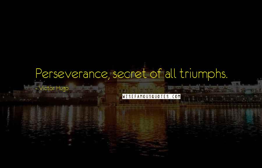 Victor Hugo Quotes: Perseverance, secret of all triumphs.