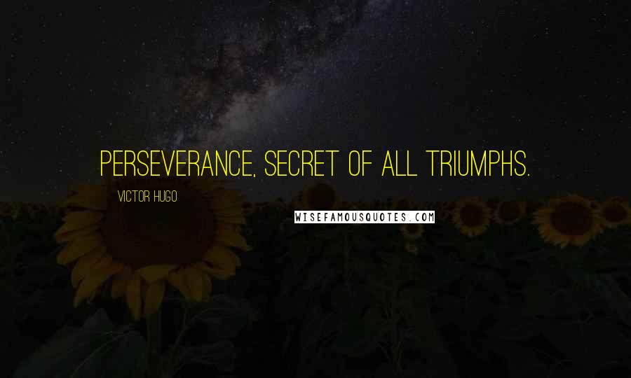 Victor Hugo Quotes: Perseverance, secret of all triumphs.