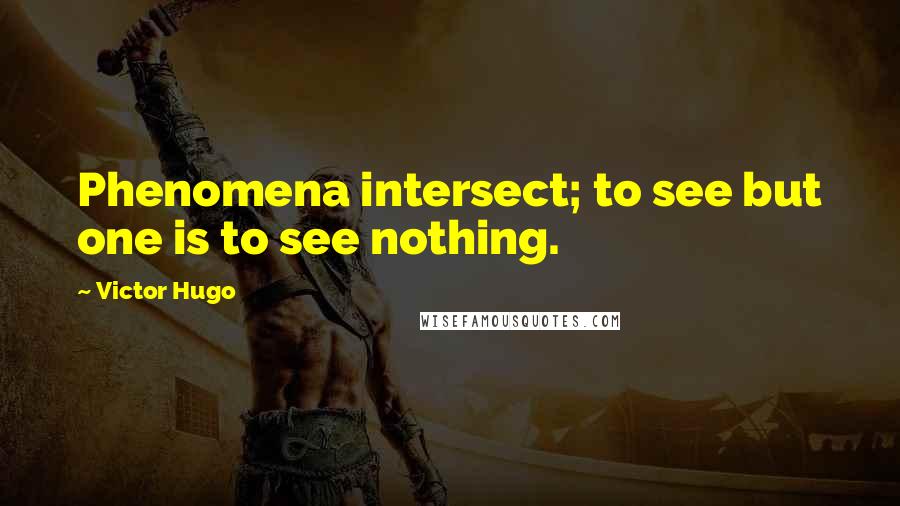 Victor Hugo Quotes: Phenomena intersect; to see but one is to see nothing.