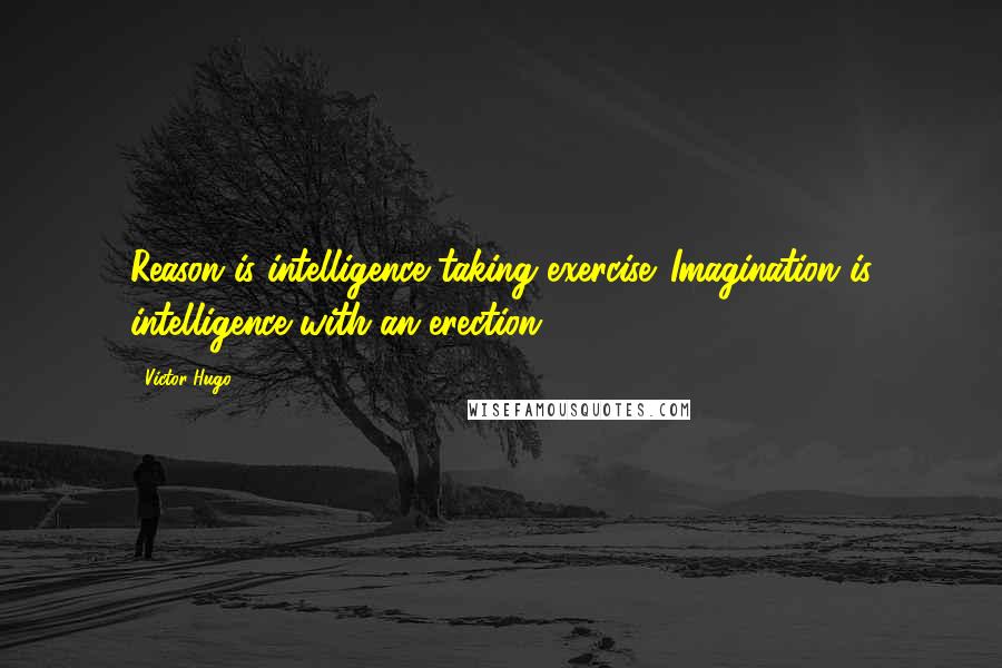 Victor Hugo Quotes: Reason is intelligence taking exercise. Imagination is intelligence with an erection.