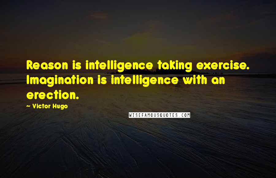 Victor Hugo Quotes: Reason is intelligence taking exercise. Imagination is intelligence with an erection.