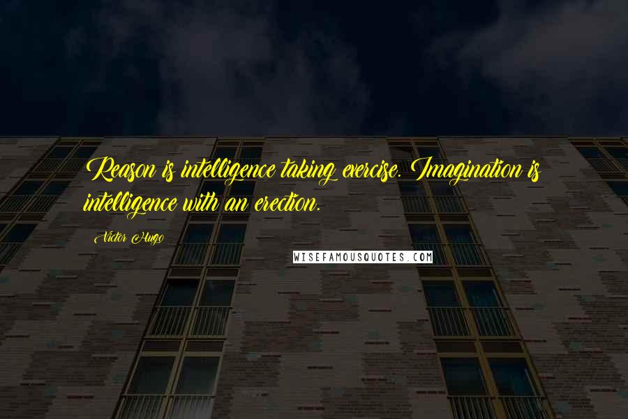 Victor Hugo Quotes: Reason is intelligence taking exercise. Imagination is intelligence with an erection.